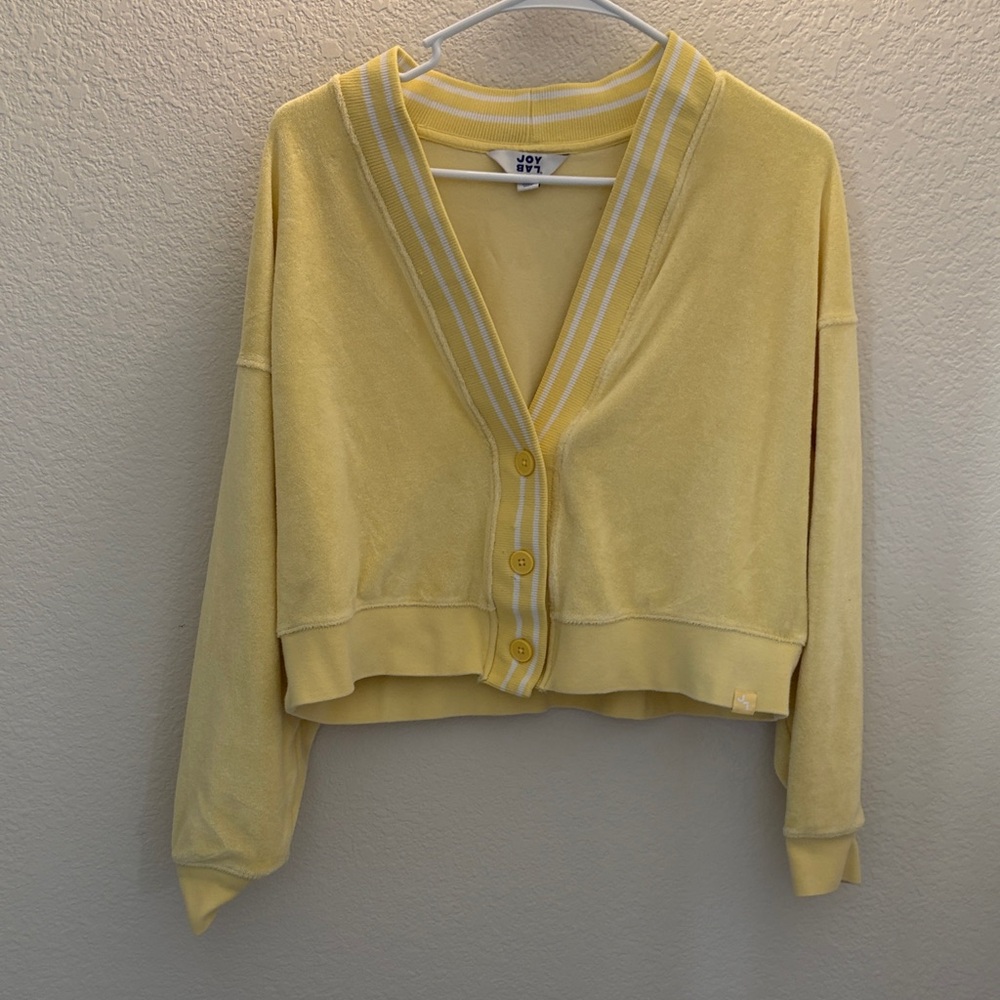 JoyLab Yellow Cropped Cardigan